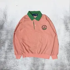 【早い者勝ち⭐️最終値下げ‼️】古着 オーバーサイズ ポロ長袖 刺繡入