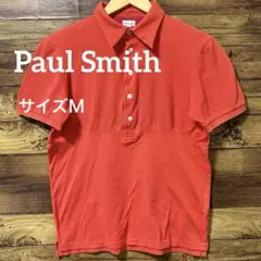 Paul Smith ポールスミス 半袖ポロシャツMレッドオレンジ系 5ボタンのサムネイル