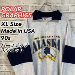 激レア90sハーフジップスウェット★USA製 90s トレーナー 切替 美品のサムネイル