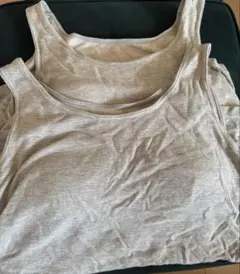中古　無印良品 カップ入りタンクトップ Lグレー2枚セット　涼感