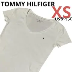 未使用✨️TOMMY HILFIGER Vネック 白Tシャツ XS 日本Sサイズ