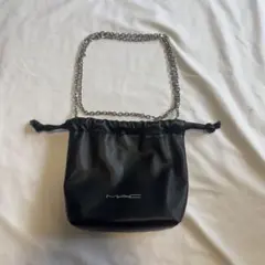 MAC マック チェーン斜めがけ ポーチ 巾着 黒 ブラック ノベルティ 상태매우좋음