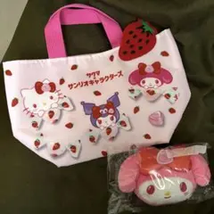 サクマ×サンリオキャラクターズ　当りくじ　景品 フェイスマスコット　トートバッグ