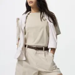 【ユニクロ　UNIQLO】エアリズム　コットンT ベージュ　XL