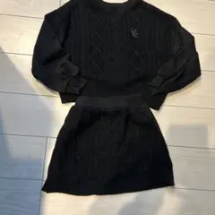 ラブトキ　ブラック　ニットセットアップ（長袖）　S 140