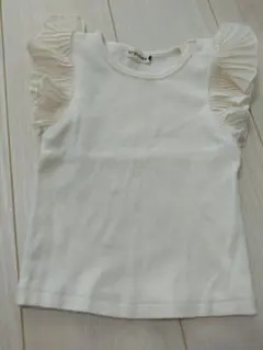 branhes フリル付きホワイトTシャツ