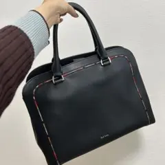 Paul Smith ハンドバッグ 黒 カラフルステッチ