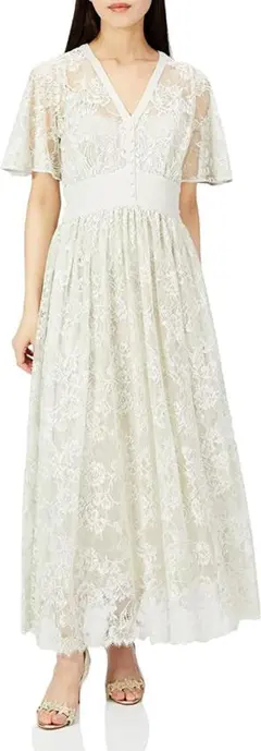 [スナイデル] SNIDELスイッチングレースドレス＊0サイズ＊アイボリー