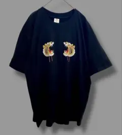 【1点もの】【激レア】トラ　虎　タイガー　酔虎　酔狂　Tシャツ　刺繍　L