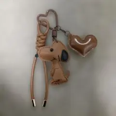 じゃらじゃらキーホルダー チャーム パラコード 犬 ハート ブラウン