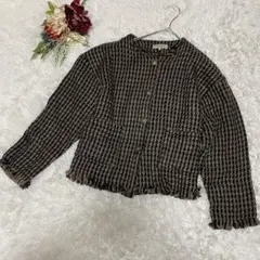希少【Samnsa Mos2/サマンサ　モスモス】ノーカラージャケット (Ｆ)のサムネイル