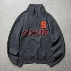 Champion eco 00s ハーフジップ　カレッジロゴ　灰色　アメカジXS