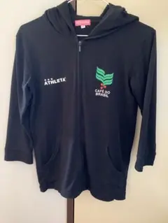 ATHLETA フード付きパーカー(七分袖)Mサイズ　黒