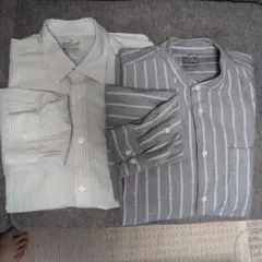 ストライプ長袖シャツ2点セット