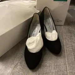 新品未使用　銀座かねまつ　スエードパンプス　21.5cm ヒール約7cm 綺麗め