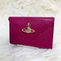 【極美品】 ヴィヴィアンウエストウッド 三つ折り財布 ゴールドオーブ レター
