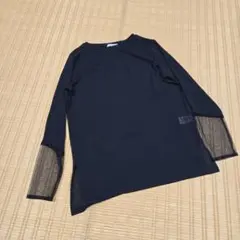 DISCOAT ブラック 長袖シアーロング Tシャツ