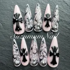 ネイルチップ ロングネイル ギャル クロムネイル サブカル 地雷系 ピンク