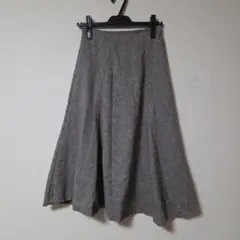 GLOBAL WORK ヘリンボーン フレアスカート　　グレー　チェック柄　M