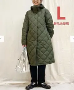 UNIQLO パフテックロングコートリラックスフィット L OLIVE