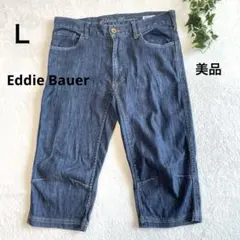 Eddie Bauer デニム クロップドパンツ　膝下　ストレッチ　冷感　Ｌのサムネイル