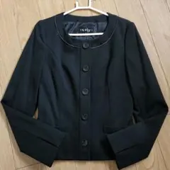 INDIVI ノーカラージャケット 36 黒★卒業式　入学式　式典
