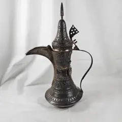 【一点物】ヴィンテージ 中東 伝統工芸品 金属製ポット 飾り壺 美術品