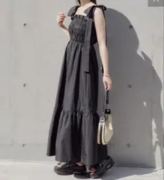 chico 肩リボン　マルチwayタンクロングワンピース