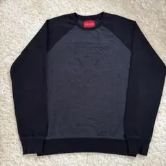 GUESS ロゴ刺繍 トレーナー Sサイズ グレー・ブラック