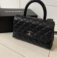 シャネル　ココハンドル　ブラック　キャビアスキン　CHANEL1番人気サイズ