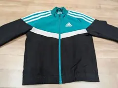 adidas スポーツジャケット ブラック/ターコイズ