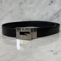 OLD GUCCI グッチ レザーベルト 本革 リバーシブル ブラック 블랙