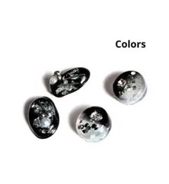 No359レジンピアスイヤリング　ブラック　パールホワイト　シルバー系4個セット