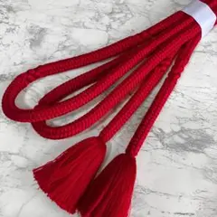 絹 帯締め☆丸組 真紅色(赤)単色 上品 シンプル 組紐