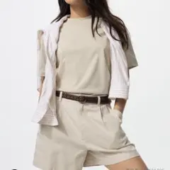 UNIQLO エアリズム コットンT ナチュラル S