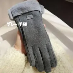 手袋　人気　裏起毛　グレー　レディース　防寒グッズ　暖かい　スウェード　ボア　冬