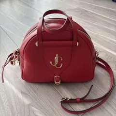 美品 ジミーチュウ ヴァレンヌ ボウリングバッグ 2WAY ショルダー 
