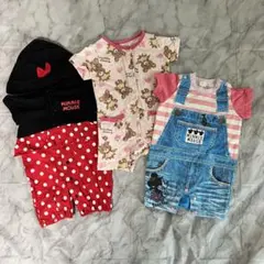ミニーちゃん ディズニー くま 半袖 ロンパース 70