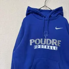 ナイキ　パーカー　チーム　ロゴ　ブルー　アメリカ古着　M 4058