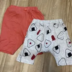 カニ顔とおにぎり柄パンツセット２枚セット　90cm
