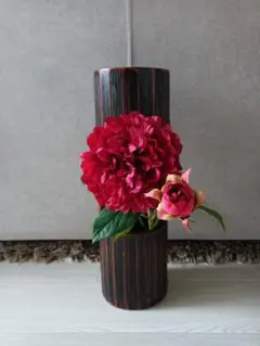 ✣未使用　和風　木製　花器　花瓶　オブジェ✣