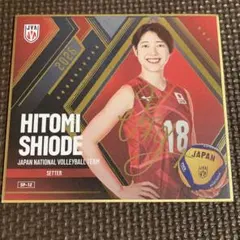 箔押しサイン 和田由紀子選手 バレーボール女子日本代表 2026 mini色紙