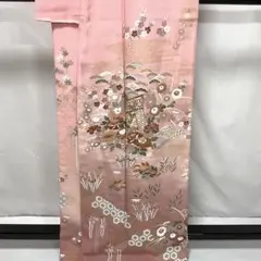 C676正絹　袷　訪問着　金駒刺繍　鴛鴦　金彩　未使用しつけ付極美品　着物