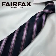 FAIRFAX ネクタイ　ストライプ　ネイビー　ピンク