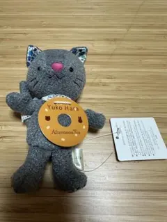 作家様ハンドメイド モヘヤぬいぐるみ 幸運のネコさん 木版手染