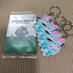 新品未使用ハローキティ 50周年 ハンギョドンカードポチャッコキーホルダー 5個