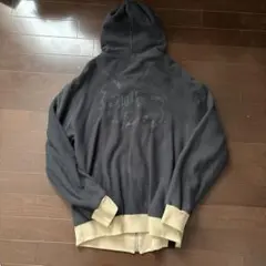 HOMLESS グレーとベージュのリバーシブルフード付きパーカー 厚手