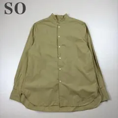 エスオー SO 美品 フリルネック ハリ感 コットン100% 長袖シャツブラウス
