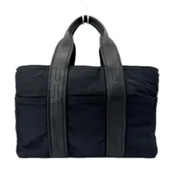 HERMES エルメス アカプルコPM トートバッグ ブラック ナイロン レザー