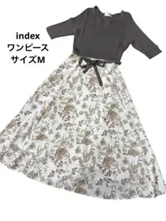 美品[index] ニットドッキングフレアワンピース